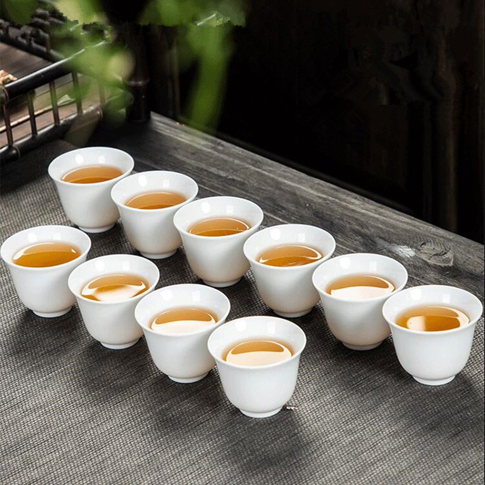 Handmade Ceramic Mug - 10 Stks/pak Dehua Hoge Wit Porselein