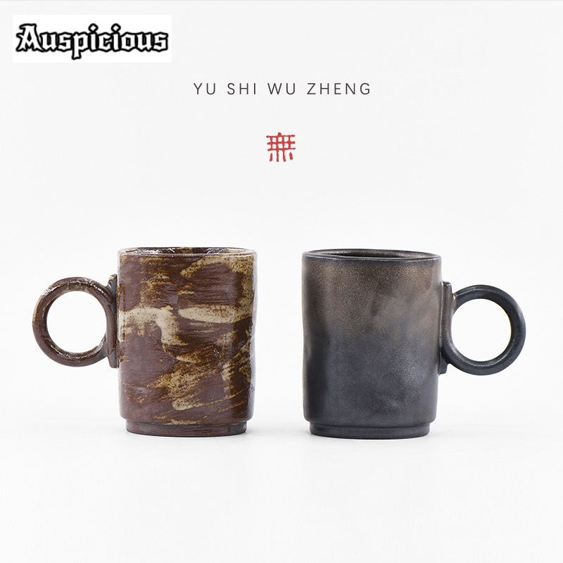 Handmade Ceramic Mug - 180Ml Handgemaakte Wabi-Sabi Steengoed Mok Japanse