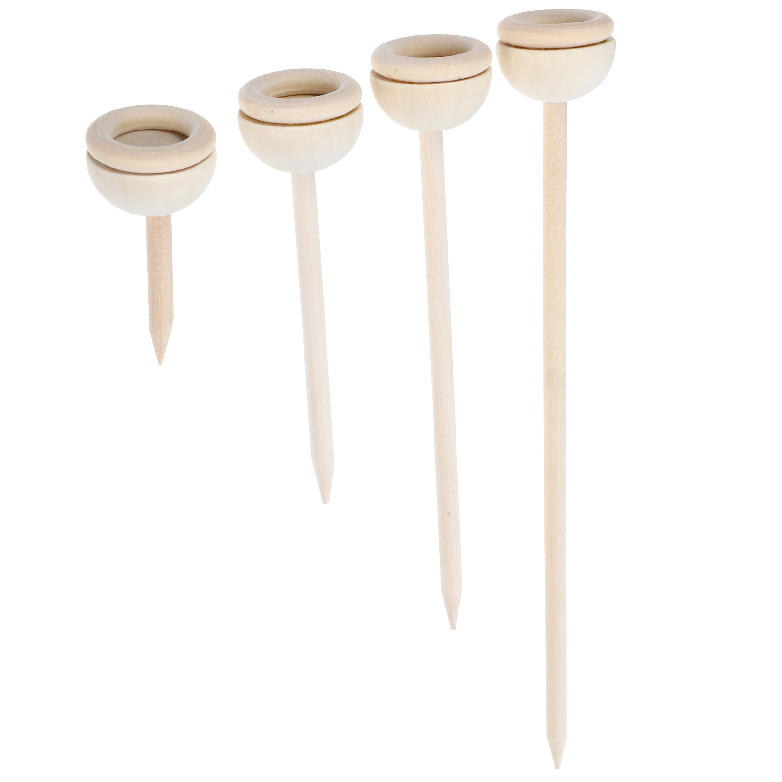 Crystal Ball Decor - 4-delige houten bolstandaard voor tuin, kristallen